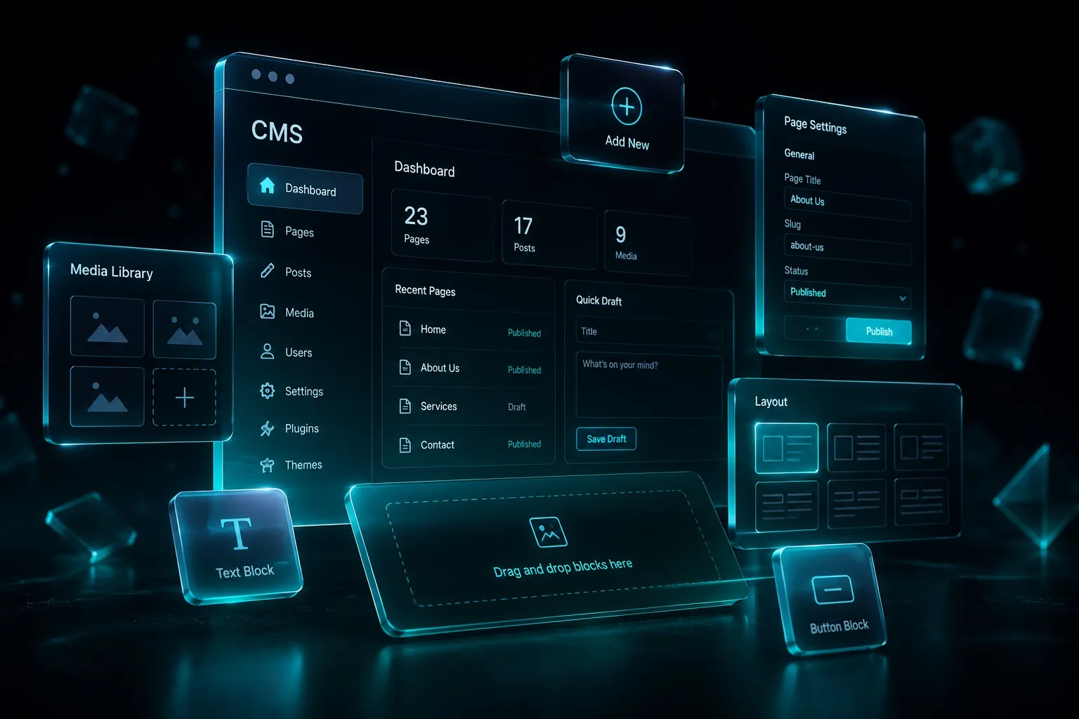 WordPress CMS concept